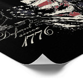 ヴィンテージレトロ1776年米国国旗4以来の愛国心を挑戦的 ポスター (角)