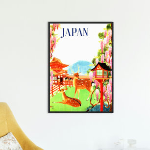 ヴィンテージレトロ1930sトラベルディアテンプルジャパンAsia ポスター