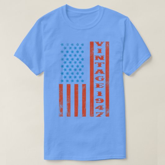 ヴィンテージレトロ1947アメリカ国旗 Tシャツ (デザイン正面)