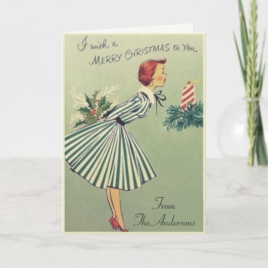 ヴィンテージレトロ1950年代クリスマスレディカスタムー シーズンカード (正面)