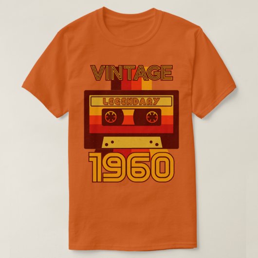 ヴィンテージレトロ1960伝説的カセットテープ Tシャツ (デザイン正面)