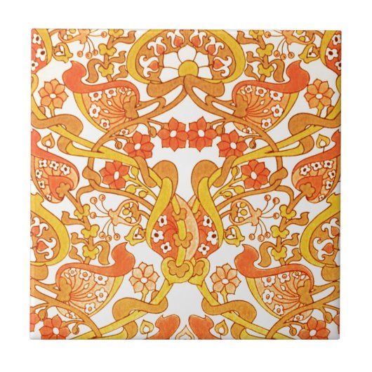 ヴィンテージレトロ1960sタンジェリン タイル (正面)