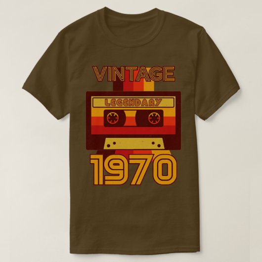 ヴィンテージレトロ1970伝説的カセット Tシャツ (デザイン正面)