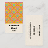 ヴィンテージレトロ1970年70年代のピンクアクア 名刺 (正面/裏面)