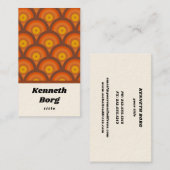ヴィンテージレトロ1970年70年代ブラウンオレンジ 名刺 (正面/裏面)