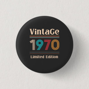 ヴィンテージレトロ1970 Limited Edition 50誕生日 缶バッジ