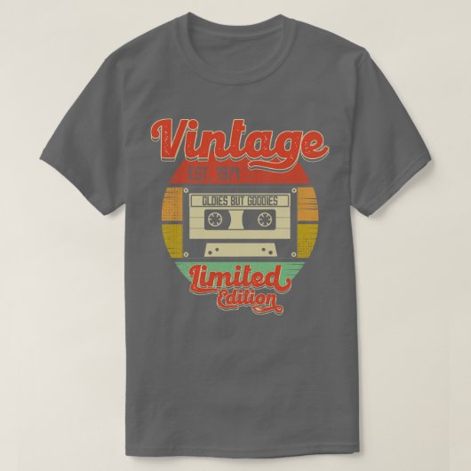 ヴィンテージレトロ1971カセットテープOldies But Goodie Tシャツ (デザイン正面)