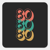 ヴィンテージレトロ1980赤グリーンイエロー スクエアシール (正面)