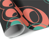 ヴィンテージレトロ1980赤グリーンイエロー ラッピングペーパー (ロールコーナー)