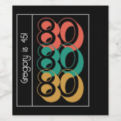 ヴィンテージレトロ1980赤グリーンイエロー ワインラベル (シングルラベル)