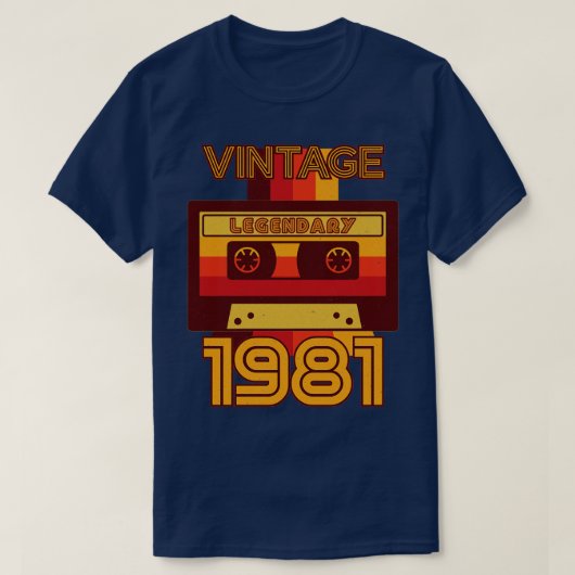 ヴィンテージレトロ1981伝説的カセットテープ Tシャツ (デザイン正面)