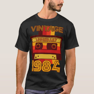 ヴィンテージレトロ1984伝説的カセットテープ Tシャツ