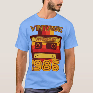 ヴィンテージレトロ1986伝説的カセットテープ Tシャツ