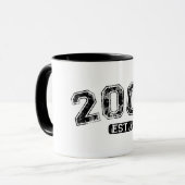 ヴィンテージレトロ2001 グランジ Est。既成の図 マグカップ (正面左)