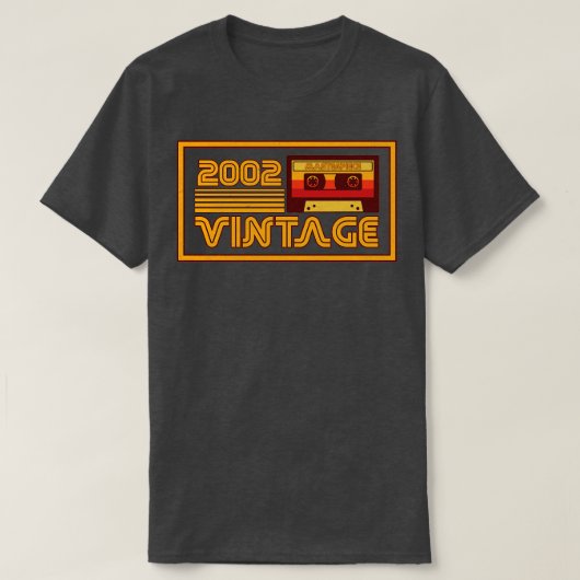 ヴィンテージレトロ2002最高傑作カセットテープ Tシャツ (デザイン正面)