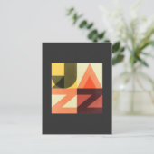 ヴィンテージレトロ50sジャズ音楽タイポグラフィカード ポストカード (スタンド正面)