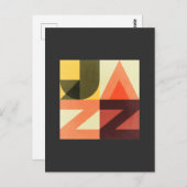 ヴィンテージレトロ50sジャズ音楽タイポグラフィカード ポストカード (正面/裏面)