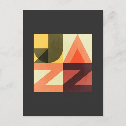 ヴィンテージレトロ50sジャズ音楽タイポグラフィカード ポストカード (正面)