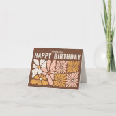 ヴィンテージレトロ60sフローラハッピーバースデーカード カード (正面)