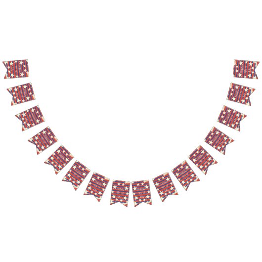 ヴィンテージレトロ7月4日 バンティングフラッグ (全)