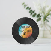ヴィンテージレトロ70のレコード音楽誕生日 招待状 (スタンド正面)