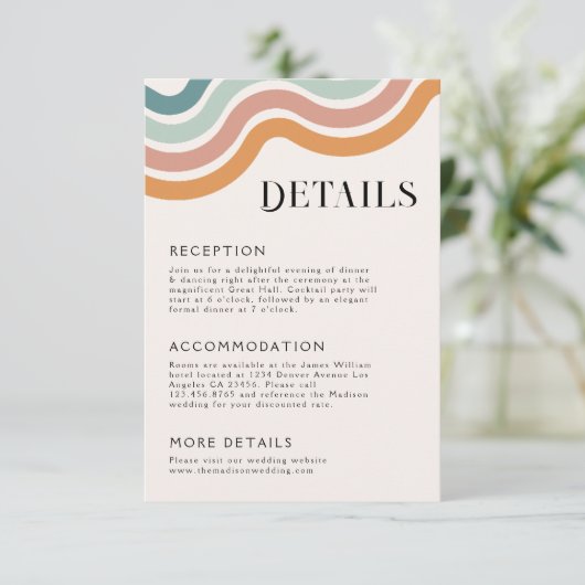 ヴィンテージレトロ70ズレインボー結婚ズ詳細 エンクロージャーカード (スタンド正面)