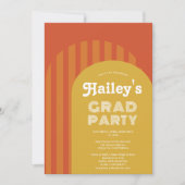 ヴィンテージレトロ70年代テラコッタアーチ写真卒業 招待状 (正面)