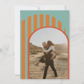 ヴィンテージレトロ70年代テラコッタアーチ結婚写真 セーブザデート (裏面)