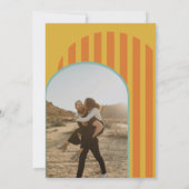 ヴィンテージレトロ70年代テラコッタアーチ結婚写真 招待状 (裏面)