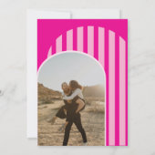 ヴィンテージレトロ70年代ピンクアーチ結婚写真 招待状 (裏面)