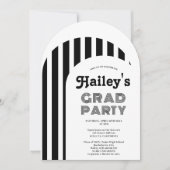ヴィンテージレトロ70年代ブラックアーチ写真卒業 招待状 (正面)
