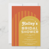 ヴィンテージレトロ70sテラコッタアーチブライダルシャワー 招待状 (正面)