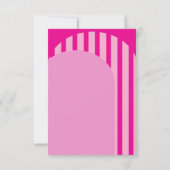 ヴィンテージレトロ70sホットピンクのアーチ結婚式rsvp 招待状 (裏面)