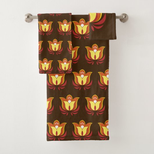 ヴィンテージレトロ70s花 バスタオルセット (インサイチュ)