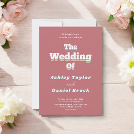 ヴィンテージレトロ70s Groovyユニーク結婚の 招待状