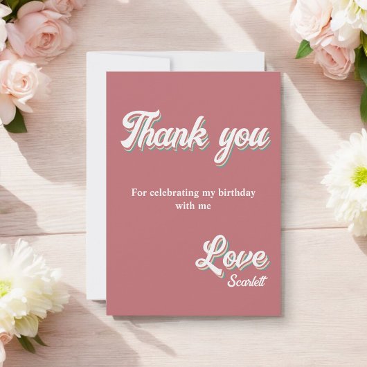 ヴィンテージレトロ70s Groovyユニーク誕生日 サンキューカード