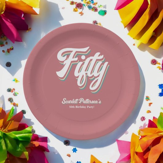 ヴィンテージレトロ70s Groovy 50ユニーク誕生日 ペーパープレート