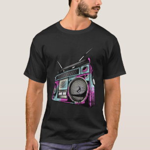 ヴィンテージレトロ80sブームボックスステレオ tシャツ