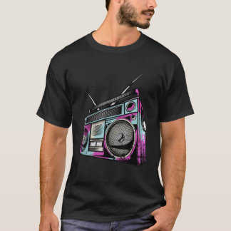 ヴィンテージレトロ80sブームボックスステレオ tシャツ