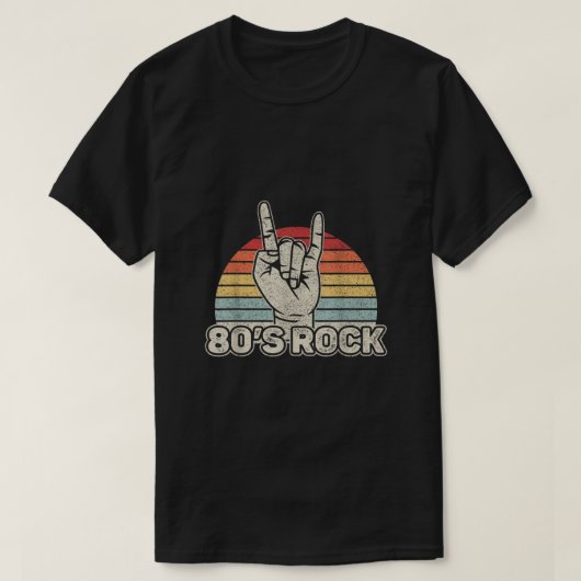 ヴィンテージレトロ80sロックバンド tシャツ (デザイン正面)