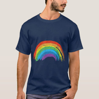 ヴィンテージレトロ レインボークラシッ動揺してク Tシャツ