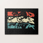 ヴィンテージレトロBMXバイクライダーフリースタイルスタントバイクもしくは自転車に乗る人 ジグソーパズル (横)