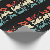 ヴィンテージレトロBMXバイクライダーフリースタイルスタントバイクもしくは自転車に乗る人 ラッピングペーパー (角)