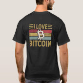 ヴィンテージレトロcrypto i love bitcoin tシャツ (裏面)