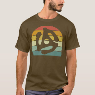 ヴィンテージレトロDJ 45 RPMアダプタターンテーブルレコード Tシャツ