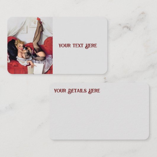 ヴィンテージレトロElvgren電話ピンアップガール 名刺 (正面/裏面)