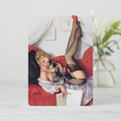 ヴィンテージレトロElvgren電話ピンアップガール 招待状 (スタンド正面)