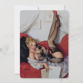 ヴィンテージレトロElvgren電話ピンアップガール 招待状