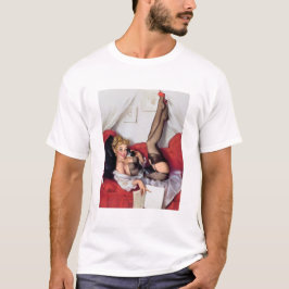 ヴィンテージレトロElvgren電話ピンアップガール Tシャツ
