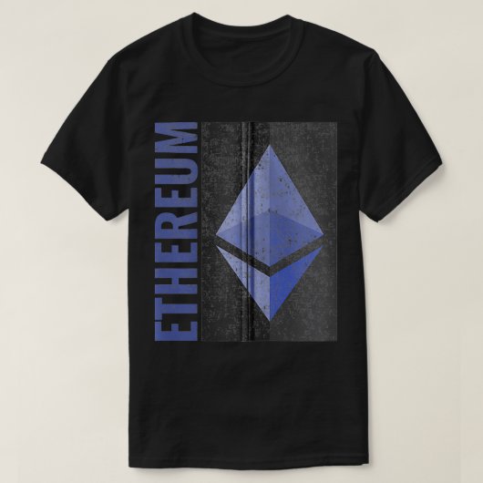 ヴィンテージレトロEthereum ETHコイン暗号通貨Zip Tシャツ (デザイン正面)